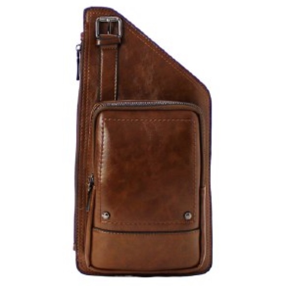 Fashion Faux Leather Men's Sling Backpack - Picture 1 of 9